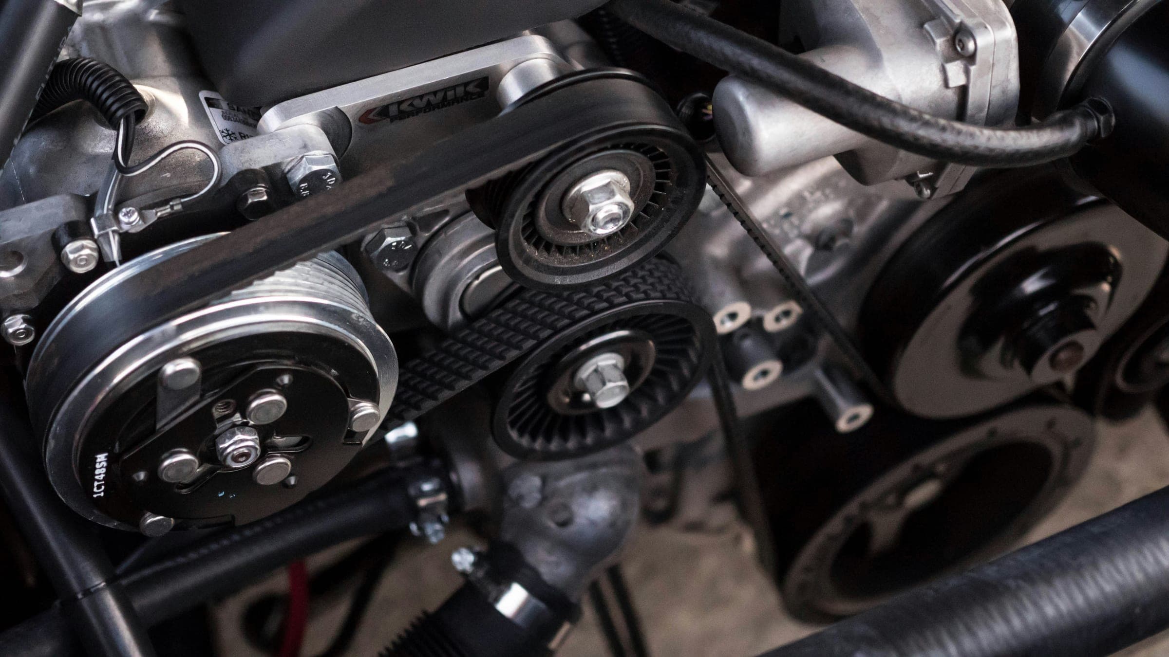Belts and pulleys close-up