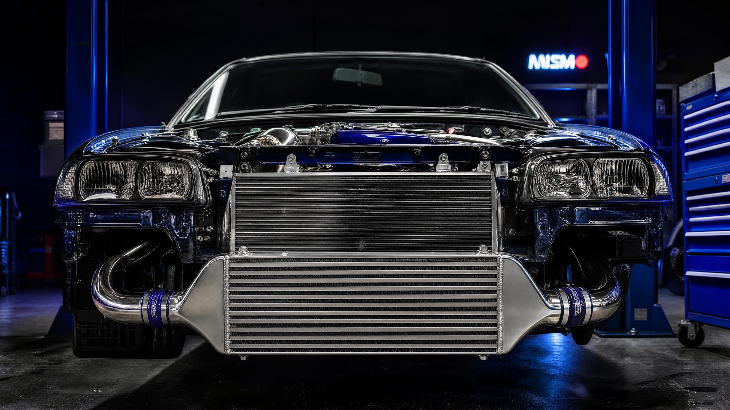 Front-mount intercooler on a performance build